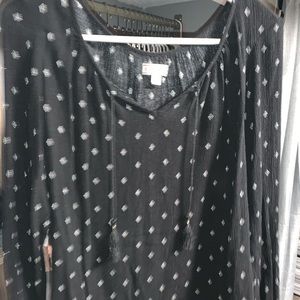 Black Tassel Long sleeve Top